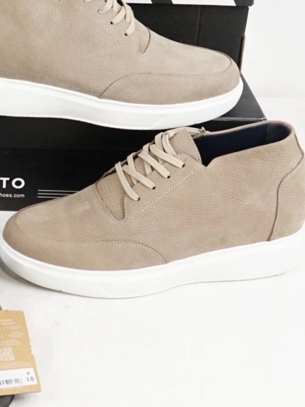 Calto Nubuck Leather Height Increasing Elevator Boots Casual Chunky Work School